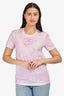 Pre-Loved Chanel™ 2008 Pink Tie Dye CC Logo T-Shirt Size 40