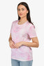 Pre-Loved Chanel™ 2008 Pink Tie Dye CC Logo T-Shirt Size 40