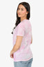 Pre-Loved Chanel™ 2008 Pink Tie Dye CC Logo T-Shirt Size 40