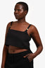 Miu Miu 2023 Black Wool Logo Crop Top Size 42