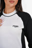 Fendi Black/White Logo Long Sleeve Top Size M