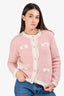 Maje Pink/White Trim Detailed Cardigan Size 2