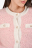 Maje Pink/White Trim Detailed Cardigan Size 2