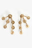 Christian Dior Gold Toned Faux Pearl Crystal Constellation Stud Earrings