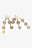 Christian Dior Gold Toned Faux Pearl Crystal Constellation Stud Earrings