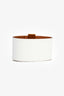 Hermès 2012 White/Brown Reversible Leather Imprevisible Bracelet PM