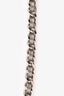 Pre-Loved Chanel™ 2017 Silver Toned Grey Crystal CC Toggle Necklace
