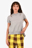 Sacai Grey/ Yellow Lace Cotton Nylon Sweatshirt Top Size 1