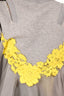 Sacai Grey/ Yellow Lace Cotton Nylon Sweatshirt Top Size 1