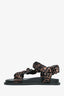 Fendi Brown/Black Zucca Satin Feel Sandals Size 37.5