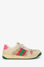 Gucci Beige/Pink Screener Distressed Sneakers Size 35