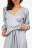 Ba&sh Blue Wariane Tiered Maxi Wrap Dress Size L
