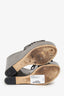 Sergio Rossi Grey Metallic Crystal Embellished Wedges Size 38
