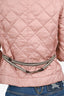 S MaxMara Pink/Cream Nylon Quilted Reversible Jacket Estimated Size XS/S