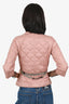 S MaxMara Pink/Cream Nylon Quilted Reversible Jacket Estimated Size XS/S