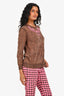 Louis Vuitton Brown  Graphic Printed Cardigan Size S