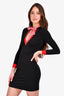 Gucci Black/Red/Pink Bow Detailed Long Sleeves Dress Size XXS (Altered)