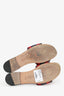 Christian Dior Navy/Red Canvas Pop Heart I Love Paris Embroidered Dway Flat Slide Sandals Size 38