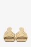 Bottega Veneta Beige Padded Intrecciato Heeled Sandal Size 38' As Is'