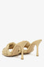 Bottega Veneta Beige Padded Intrecciato Heeled Sandal Size 38' As Is'