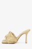 Bottega Veneta Beige Padded Intrecciato Heeled Sandal Size 38' As Is'