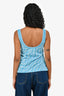 Fendi Blue Logo Scoop Neck Sleeveless Top Size 38
