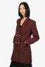 Staud Burgundy Pearl Detail Blazer Dress Size 8