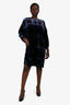 YMC London Black/Blue Velvet 'Darlene' Dress Size L