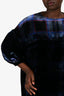 YMC London Black/Blue Velvet 'Darlene' Dress Size L
