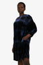 YMC London Black/Blue Velvet 'Darlene' Dress Size L