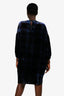 YMC London Black/Blue Velvet 'Darlene' Dress Size L