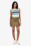 The Frankie Shop Green Pleated Cargo Mini Skirt Size S