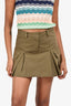 The Frankie Shop Green Pleated Cargo Mini Skirt Size S