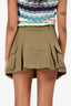 The Frankie Shop Green Pleated Cargo Mini Skirt Size S