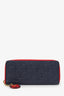 Louis Vuitton 2019 Navy/Red Empreinte Blooming Flowers Clemence Wallet
