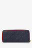 Louis Vuitton 2019 Navy/Red Empreinte Blooming Flowers Clemence Wallet