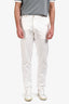 Canali White Cotton Slim Fit Trousers Size 50 Mens