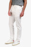 Canali White Cotton Slim Fit Trousers Size 50 Mens
