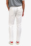 Canali White Cotton Slim Fit Trousers Size 50 Mens