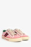 Gucci Pink Canvas Web 'Sylvie' Sneakers Size 37
