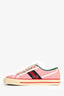 Gucci Pink Canvas Web 'Sylvie' Sneakers Size 37