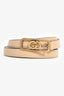 Gucci Beige Leather GG Skinny Belt Size 95