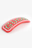 Gucci Red/Green Acrylic/Crystal Logo Hair Clip