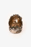 Gucci Silver Tone Crystal Lion Head Ring