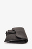 Christian Dior 2021 Black Ultramatte Leather Small Saddle Pouch with Chain