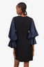 Roksana Black/Navy Ruffle Sleeve Dress Size 8