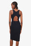 Chiara Boni La Petite Black Sleeveless Cut Out Back Dress Size 42