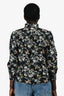 Ba&sh Navy Blue/Cream Floral Ruffle Button-Up Blouse Size L