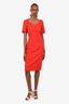 Escada Red Body Dress Size 44