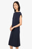 MaxMara Navy Blue Wool Sleeveless Dress Size 16
